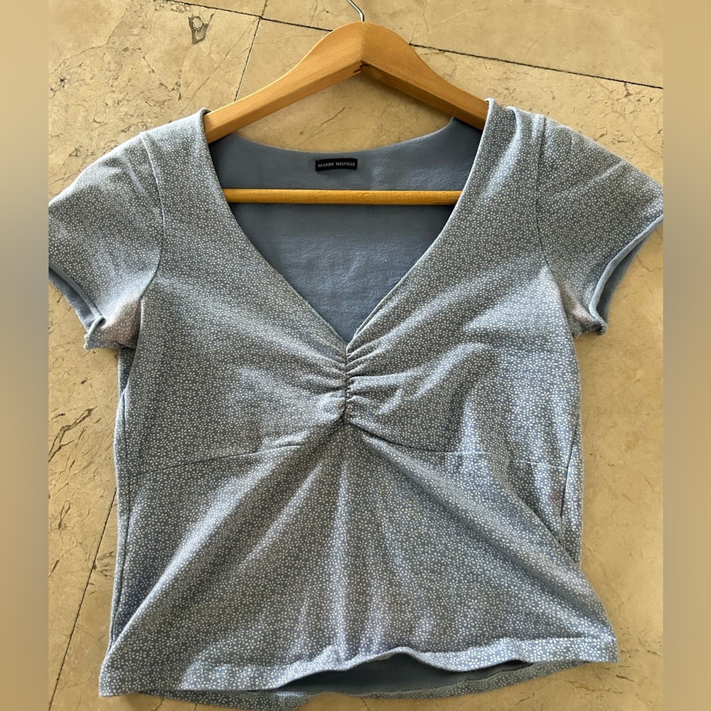 blue floral brandy melville top